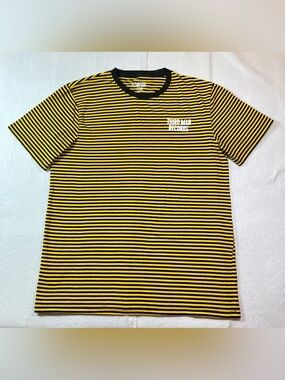 Third Man Records  Men’s Yellow & Black Striped T-Shirt ,  Size Large